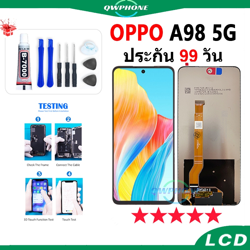 LCD OPPO A98 5G รุนใหม หน้าจอ+ทัช หน้าจอโทรศัพท์ หน้าจอ จอ oppo a98 5g，oppo a58 4g，realme c65 รุนใหม