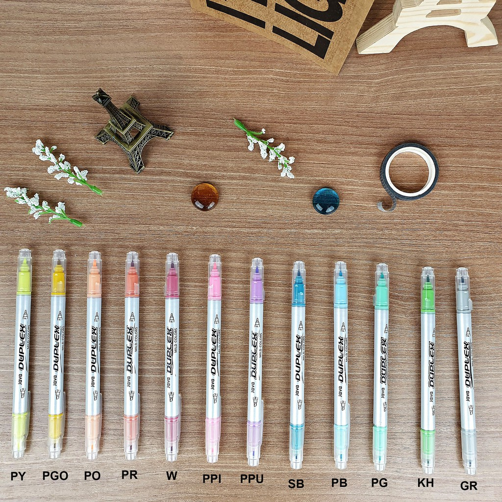 ๋Javapen ปากกาเน้นข้อความ รุ่น Duplex Pastel แบบ 2 หัว ราคา ถูกที่สุด ดีลบีเคเค แกลเลอรีภาพที่ 3