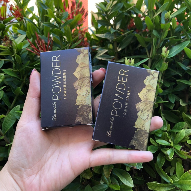 KK sale9:Eyebrow Powder แป้งฝุ่นเขียนคิ้ว 3in1 พร้อมแปรง กันน้ำ กันเหงื่อ ติดทนนานใช้ระบายสีคิ้ว เป็