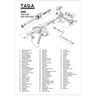 รอกทาก้า TAGA-ONE(ทาก้าวัน) ลอกทรงพลัง กำลังเบรค 20kg งานทะเล งานหน้าดิน ราคาสุดคุ้ม