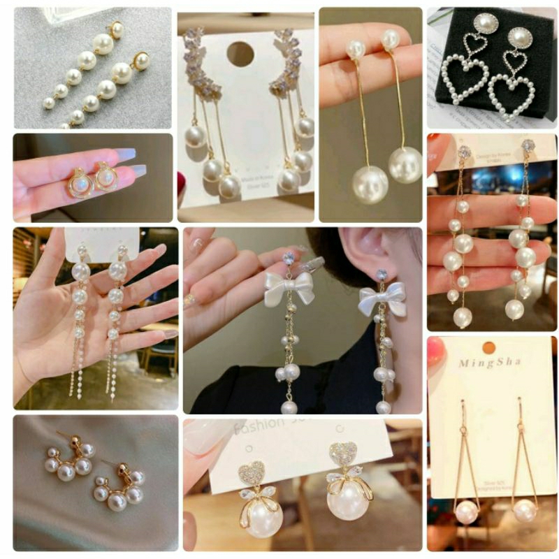 พร้อมส่ง  ต่างหูมุกยาวๆเม็ดใหญ่ ต่างหูยาวระย้าออกงาน ตุ้มหูมุกติดหู เสียบ โบว์ ริบบิ้น ใส่ชุดไทย เดรส ไปงานแต่ง ใส่ทำงาน