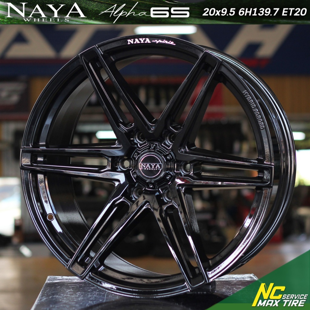 ล้อแม็กขอบ20 / Cosmis NAYA Alpha 6S / 20x9.5 6H139.7 ET20 / ล้อแม็กสีดำเงาทั้งวง / SUV PPV / NCmaxti