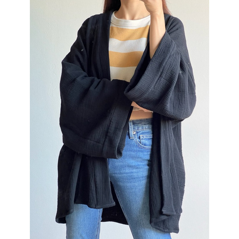 เสื้อคลุมสาลู3 ชั้น /นุ่ม สบาย ผ้าใยธรรมชาติ/Muslin Triple Gauze Kimono Loose Cover Up