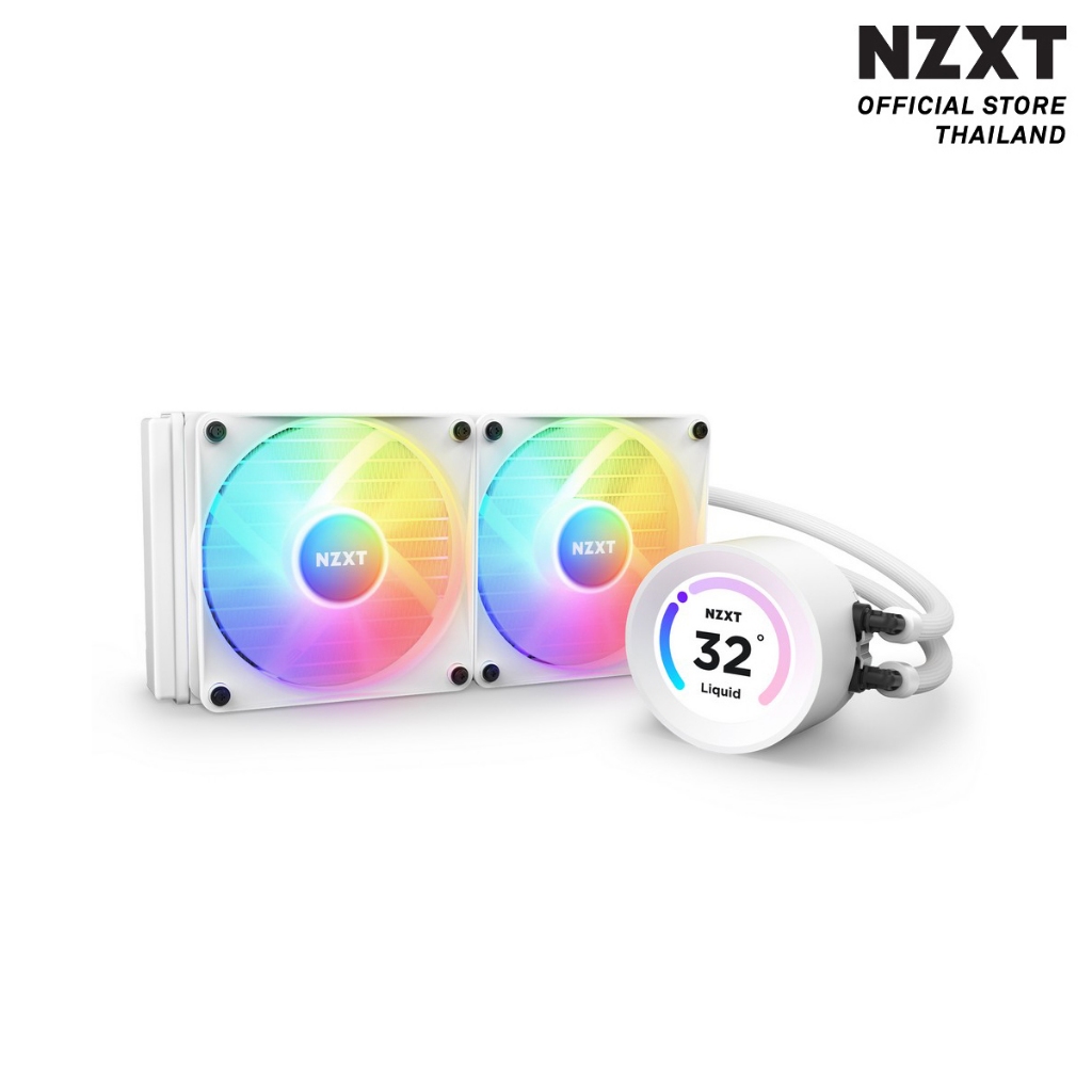 NZXT Cooler Kraken Elite 240 RGB 240mm AIO Liquid Cooler with LCD Display and RGB Fans (Matte White)