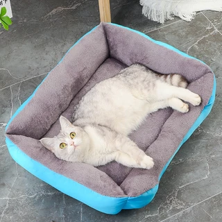ที่นอนสัตว์เลี้ยง แมว เบาะนอนที่นอน เตียงสุนัขสัตว์เลี้ยง สำหรับสัตว์เลี้ยง เบาะนุ่ม ไม่มีหมอน นุ่มสบาย