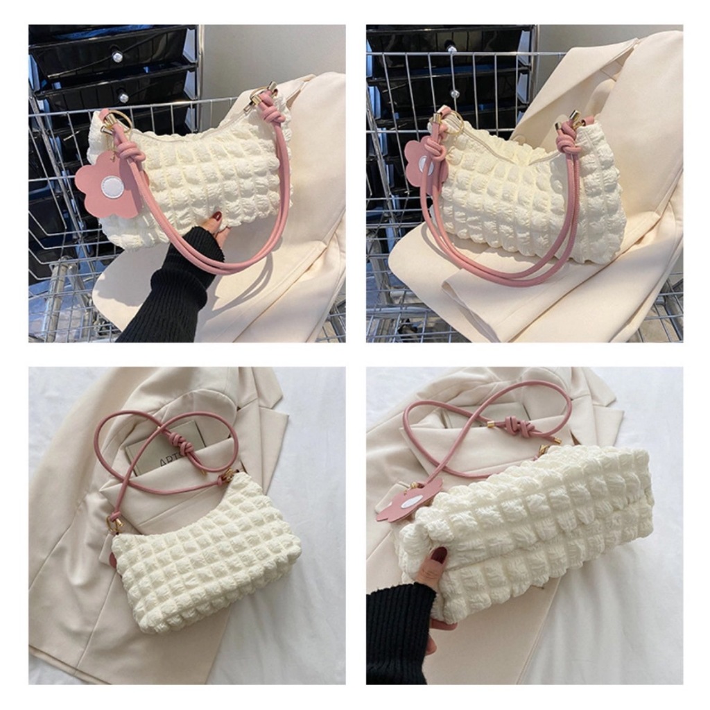 พร้อมส่งที่ไทยกระเป๋าสะพายข้าง สไตล์เกาหลี ใต้วงแขน กระเป๋าสําหรับผู้หญิงpu44