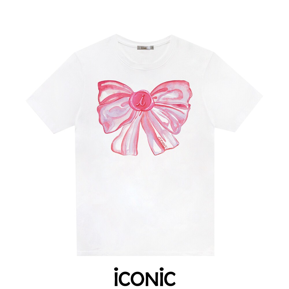 iCONiC BIG BOW PRINTS T-SHIRT #6858 เสื้อยืด พิมพ์ลาย โบว์ใหญ่
