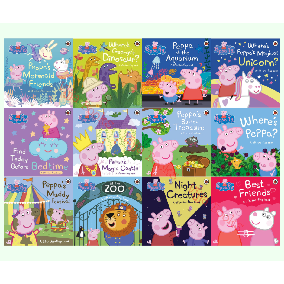 Peppa Pig A Lift-The-Flap Book หนังสือเด็ก พลิก พับ นิทาน ภาษาอังกฤษ เปิด-ปิด Board Book เป๊บป้า เลือกเล่มได้ [Z]