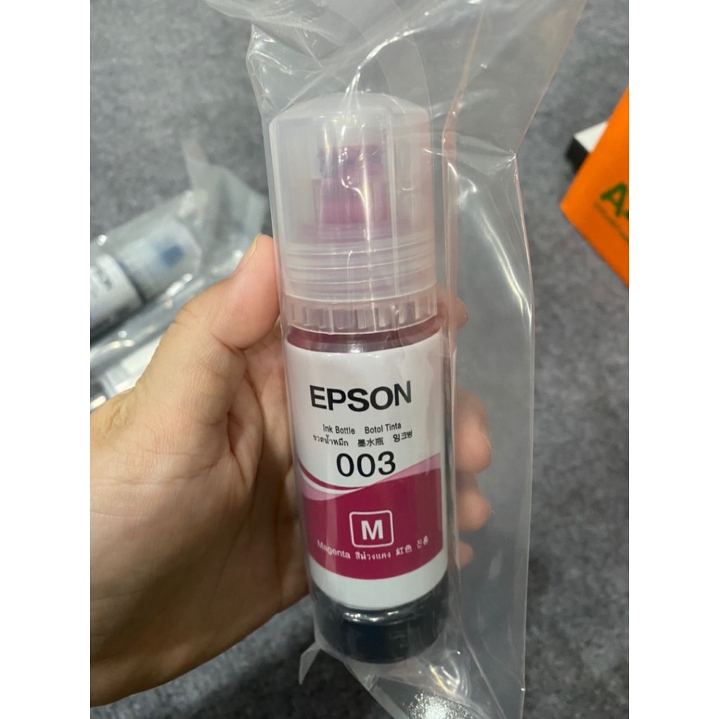 (พร้อมกล่อง BOX)EPSON 003 4 สี BK, C, M, Y หมึกแท้ 100%/ราคาถูก (L1110,L3100,L3101,L3110,L3150,L3210,L3216,L3250,L5190)