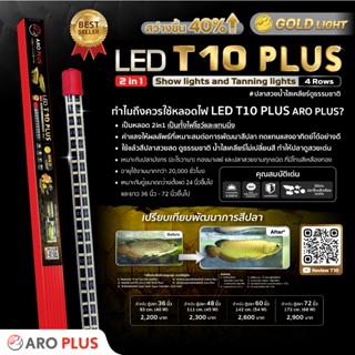 หลอดไฟ LED T10 Plus 2in1 แบบ 4 แถว  สีทอง