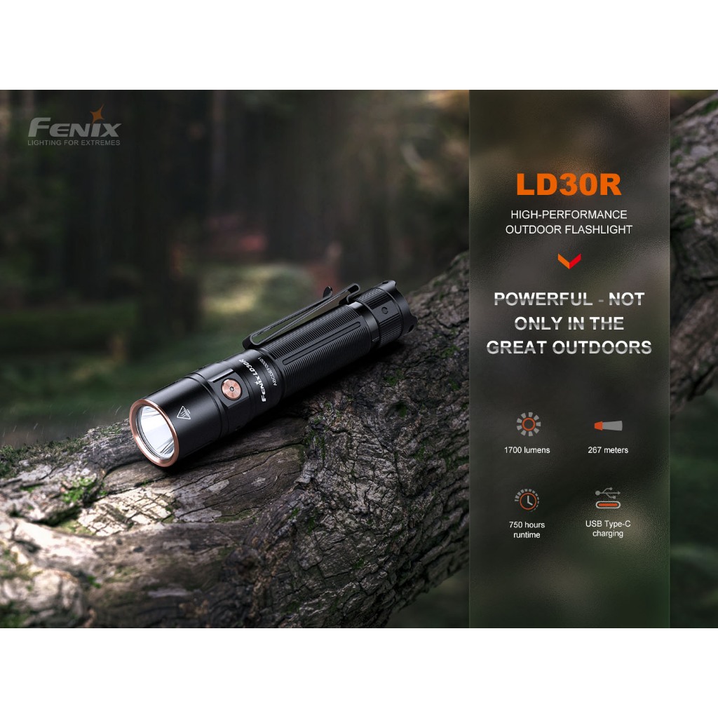 ไฟฉาย FENIX LD30R สว่าง 1700 LUMENS ส่องไกล 267 เมตร