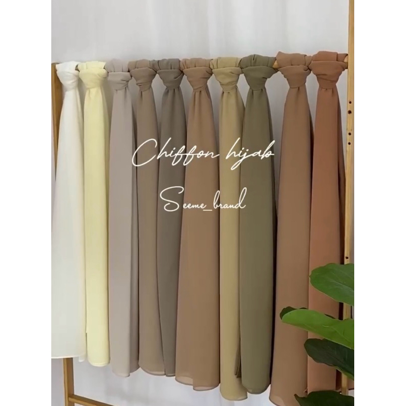 Chiffon hijab | ผ้าพันสีพื้น 46สี 💗🤍💜💛🧡💙✨