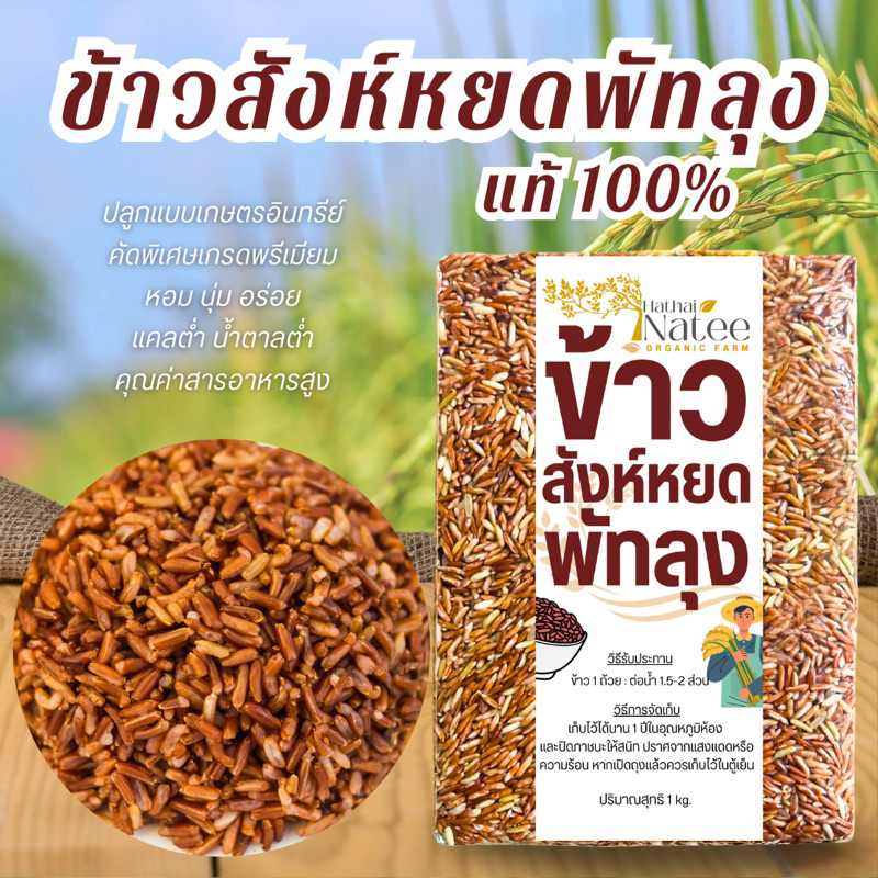 ข้าวสังห์หยดพัทลุงแท้ 1 kg. (ซื้อ3-5โลคุ้มกว่า)  ข้าวใหม่ คัดเม็ดพิเศษ เกรดพรีเมี่ยม ออร์แกนิค ปลอดสาร