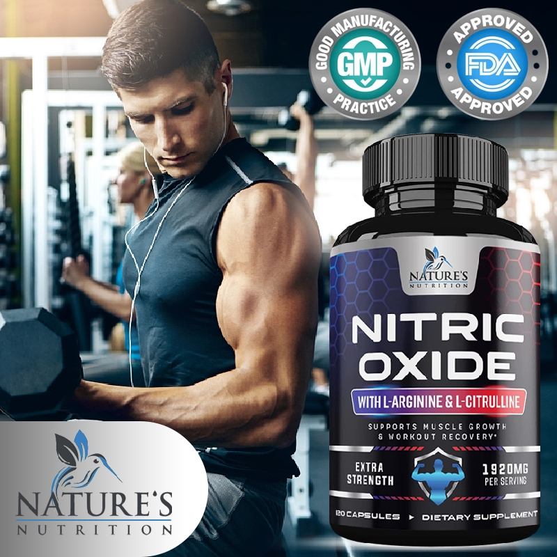 ไนตริกออกไซด์เสริมความแรงของ L-Arginine 3X - Citrulline Malate, เบต้าอะลานีน - เพิ่มความแข็งแรงของกล้ามเนื้อและพลังงาน