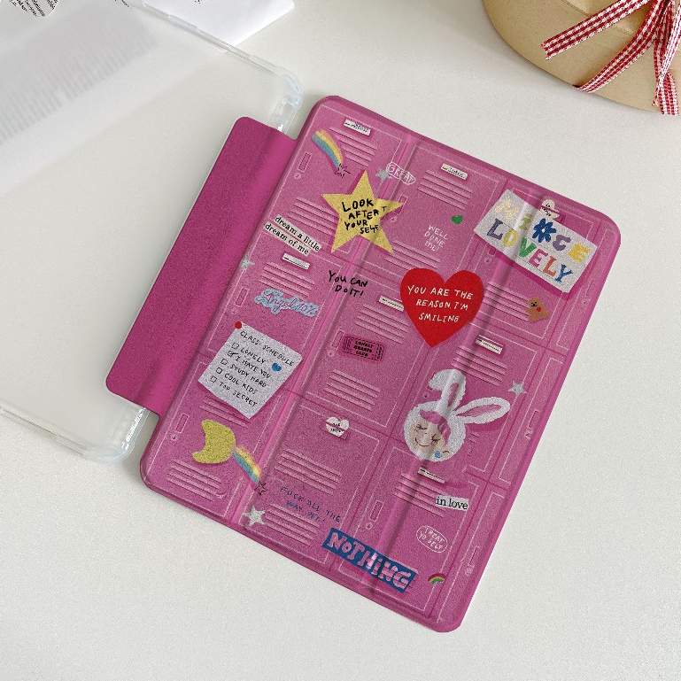 🔥ส่งในพื้นที่🔥 เคสไอแพด Gen9 Air5/6 Pink locker เคสiPad Gen8,Air4 Case iPad ใส่ปากกาได Gen11 Air7