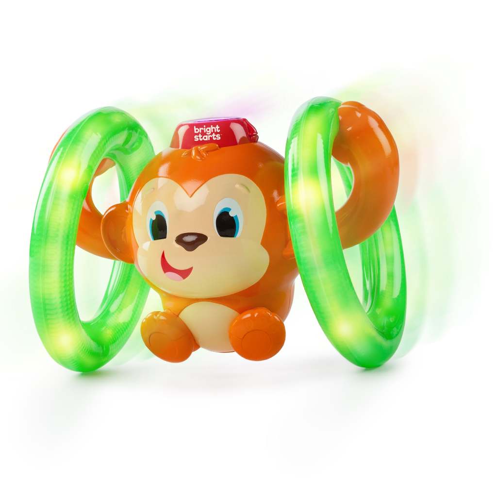 ของเล่นเด็ก ลิงฝึกคลาน Bright Starts Roll &amp; Glow Monkey Toy  ช่วยให้ลูกน้อยตื่นตาตื่นใจกับเสียงดนตรี