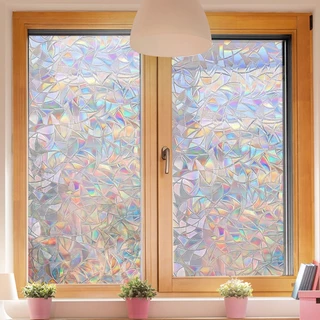 ฟิล์มติดกระจกสุญญากาศ Window film 45/60/90 x 2m PVC สติ๊กเกอร์ติดกระจก ประตู หน้าต่าง มีให้เลือกหลายลาย