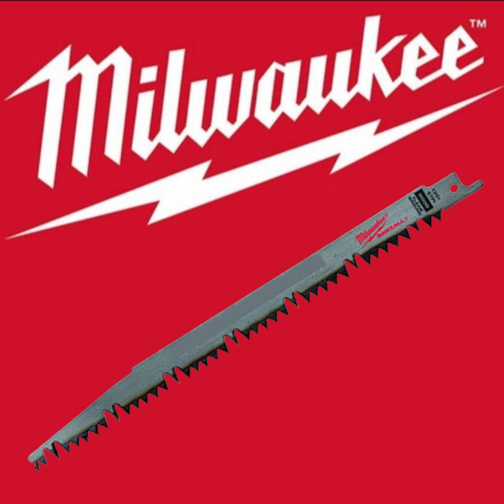 ใบเลื่อยชัก ตัดกิ่งไม้ Milwaukee 48-00-1303 Pruning SAWZALL® Blade 12 นิ้ว 5TPI ราคาต่อใบ