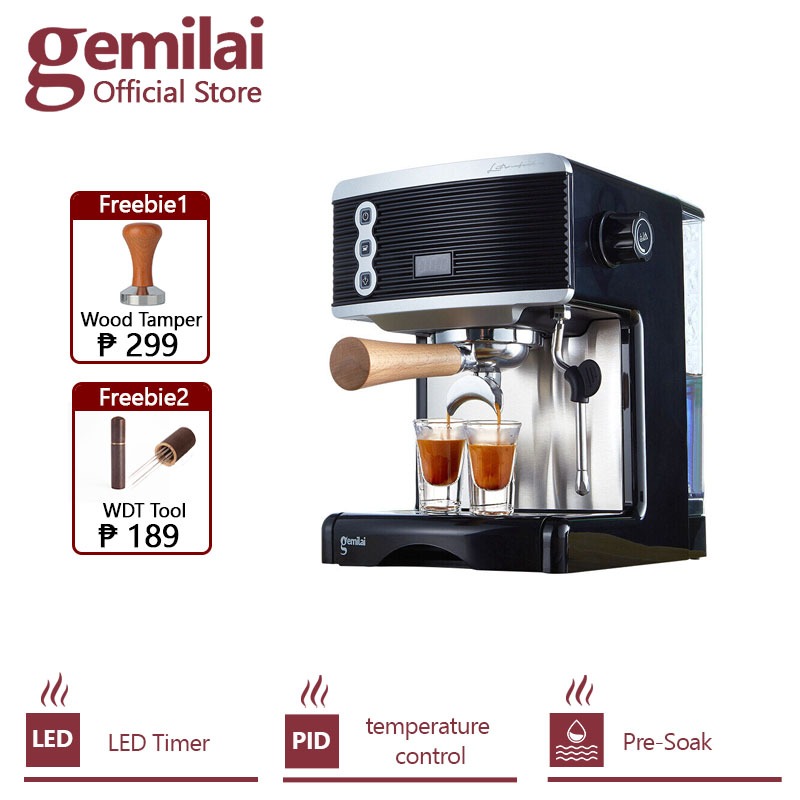 เครื่องชงกาแฟ Gemilai CRM3601 เครื่องชงกาแฟสด เครื่องชงกาแฟอัตโนมัติ การทำโฟมนมแฟนซี ขนาดหัวชง 58mm 15 Bar