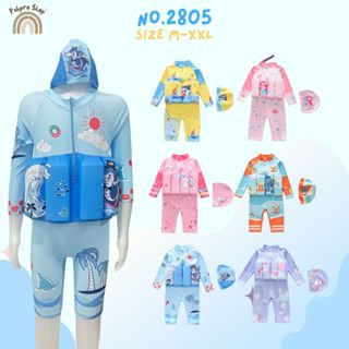 summer story ชุดว่ายน้ำเด็กมีชูชีพพร้อมหมวกชุดว่ายน้ำขาสั้น5…