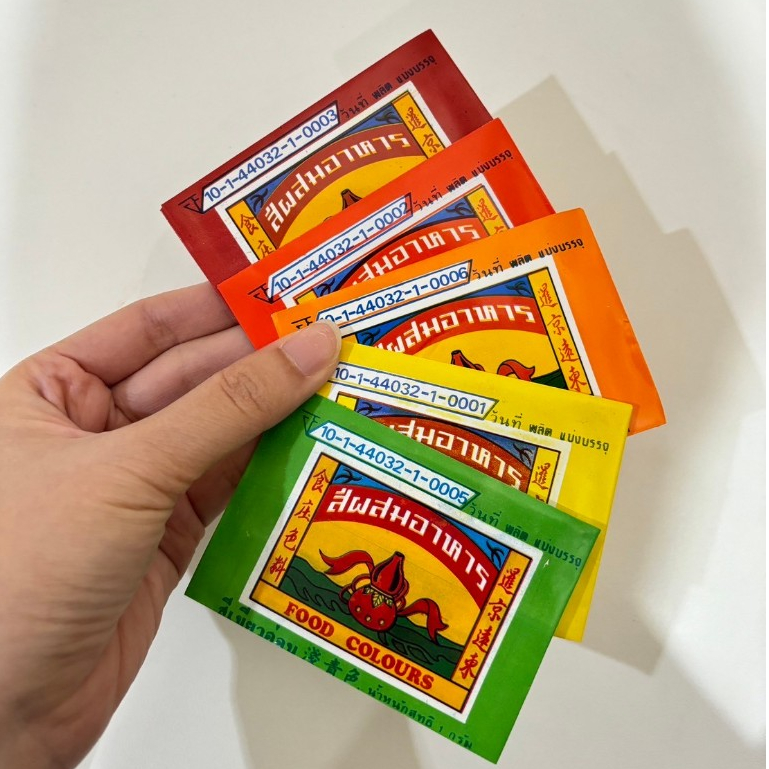 [พร้อมส่ง] สีผสมอาหารแบบผง 5 สี Food Color แบบซอง บรรจุ 1 กรัม