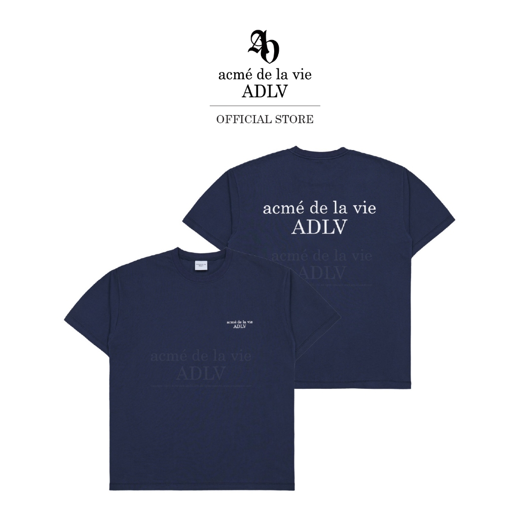 ADLV เสื้อยืด Oversize Basic Logo Season2 Short Sleeve T-Shirt Navy Navy (50052OBLSSUF3NAXX)