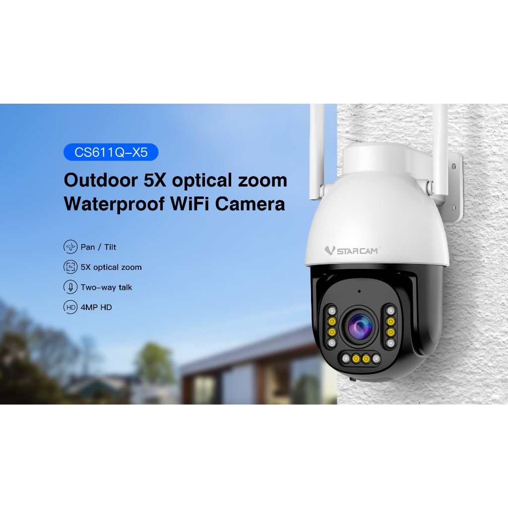 Vstarcam CS611Q-X5 กล้องวงจรปิด Outdoor  ความละเอียด 4MP ซูมได้ 5 เท่า