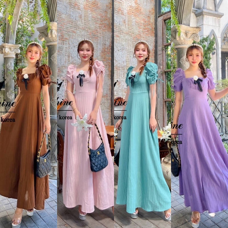 S ชุดเดรสยาว ทรงเจ้าหญิง Lady sunshine
