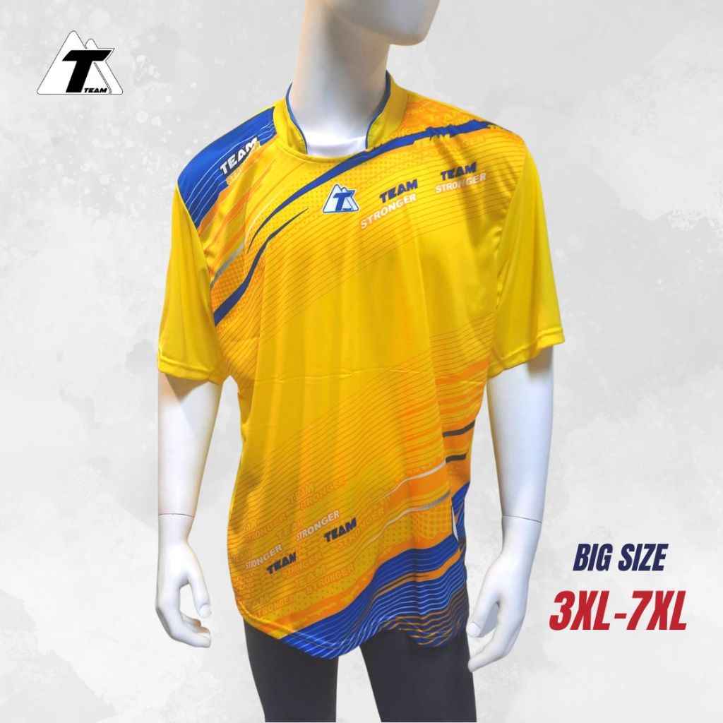 TEAM10 เสื้อกีฬาแขนสั้น เสื้อบอล ผ้าไมโคร ไซส์พิเศษ 3XL-7XL ผู้ชาย ผู้หญิง