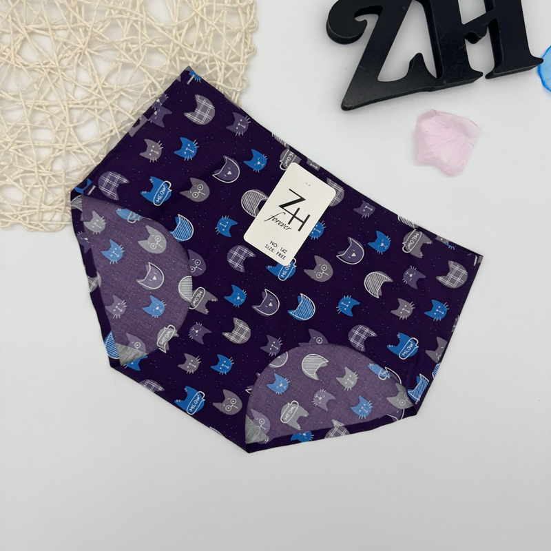 กางเกงชั้นในไร้ขอบผ้าลื่นพิมพ์ลาย🔥ไชส์M-L🔥ZH.E142 - รูปที่ 4