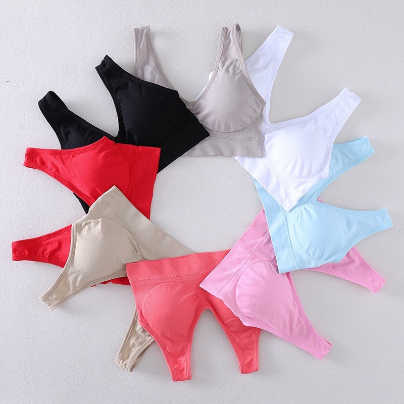 [ส่งจากไทย] Studio Bra#bra-006 สปอร์ตบรา มีฟองน้ำ ชุดชั้นในไร้ตะเข็บ