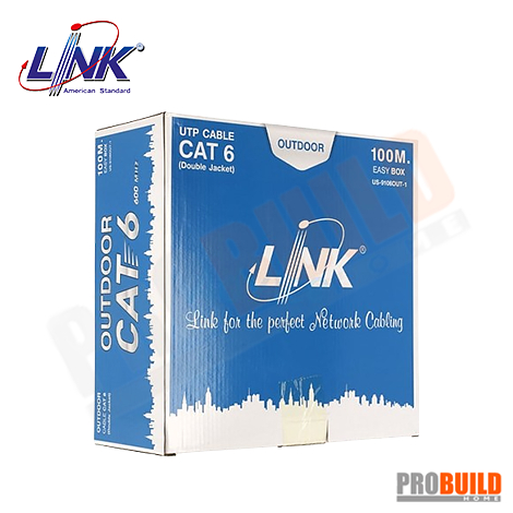 LINK สายแลน #US-9106OUT-1 CAT6 สีดำ OUTDOOR (100ม/ม้วน)