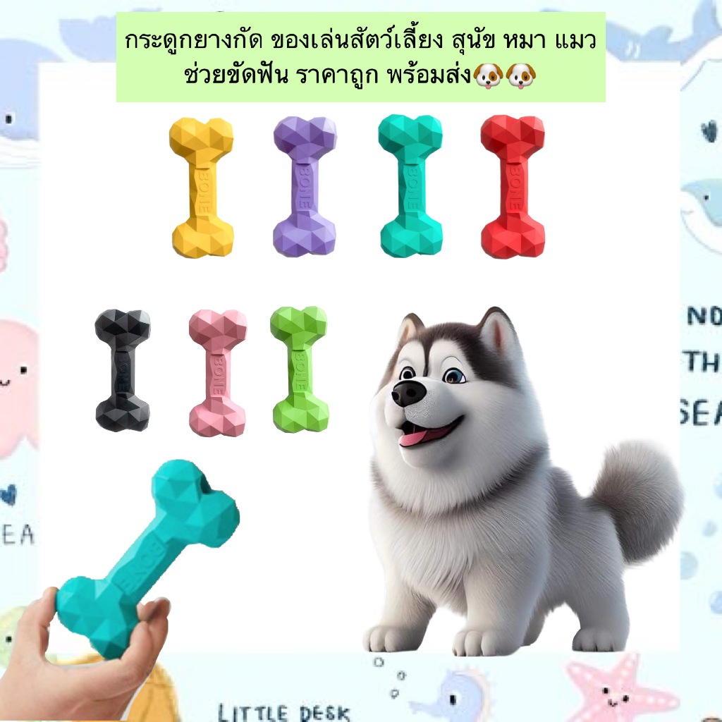 PP-519 กระดูกยางกัด ของเล่นสัตว์เลี้ยง เหมาะสำหรับสุนัขและแมว ช่วยขัดฟัน ลดกลิ่นปาก ทนทาน ราคาน่ารัก พร้อมส่ง!🐶🐶