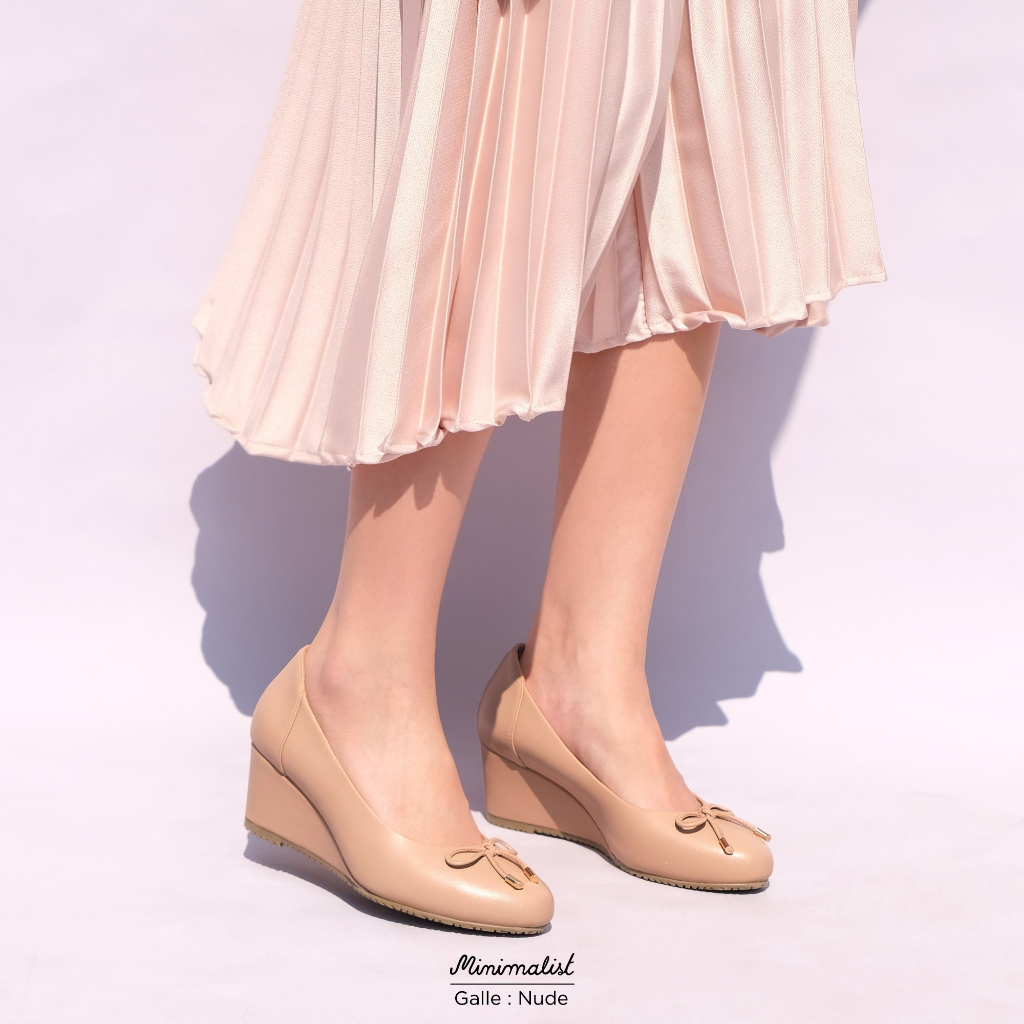 𝐌𝐈𝐍𝐈𝐌𝐀𝐋𝐈𝐒𝐓 รองเท้าส้นสูงหนังแกะแท้ รุ่น Galle (nude) สูง 2 นิ้ว พื้นนิ่ม และเบามาก