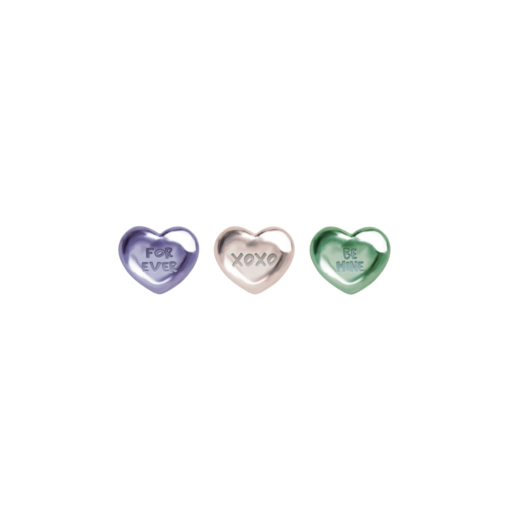 Candy Heart Bead บีทเงินแท้รูปหัวใจ