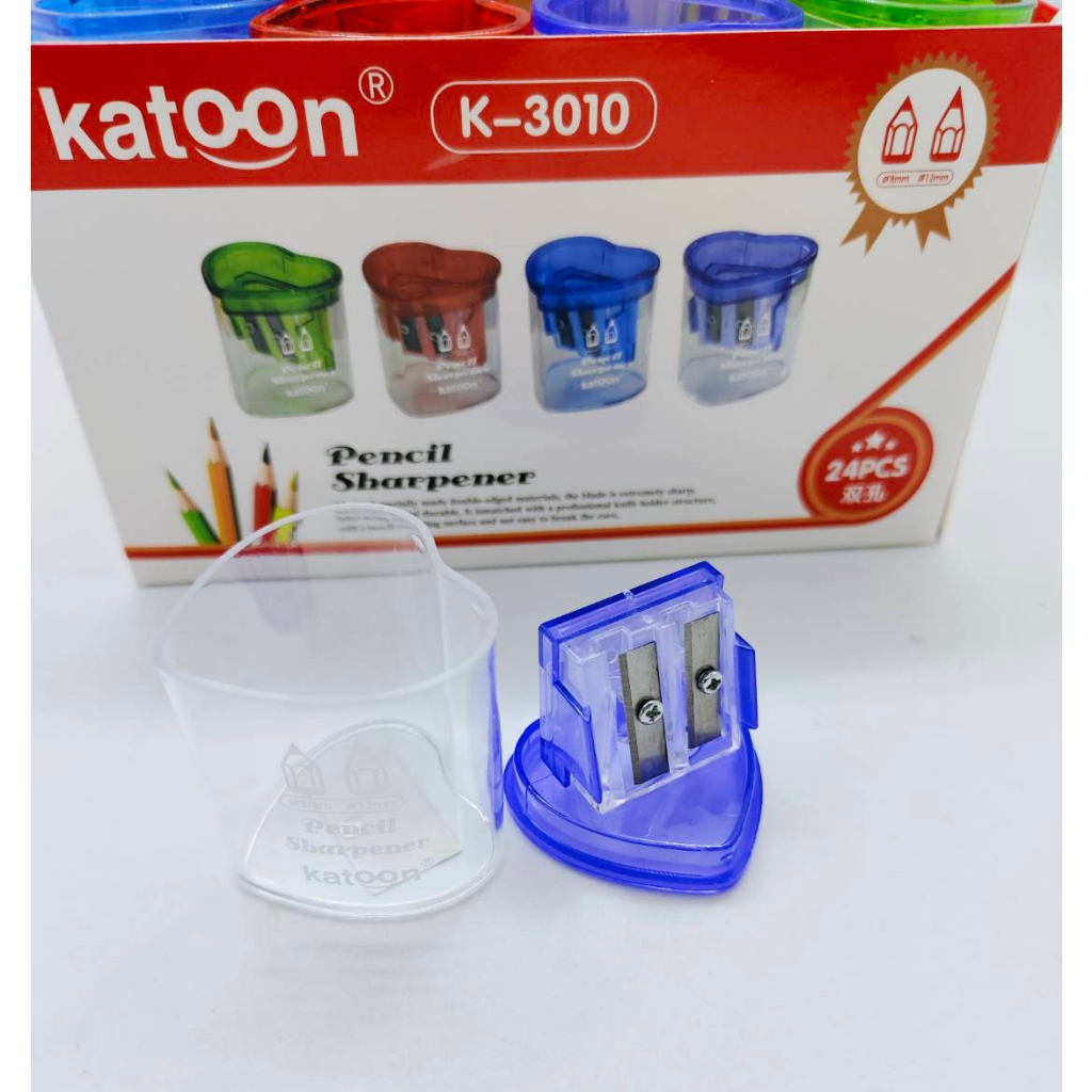 🔥 แพ๊ค 24 PCS หัวใจ3010🔥 กบเหลาดินสอ 2 รู รูปหัวใจที่เหลาดินสอ คละสี แบบมือหมุน เหลาง่าย มีฝา เครื่องเขียน โรงเรียน - รูปที่ 6