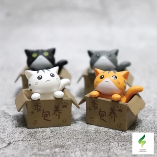 โมเดลแมวจิ๋ว ตุ๊กตาแมวจิ๋ว สำหรับตกแต่งสวน บ้าน คอนโซลรถ อื่นๆ