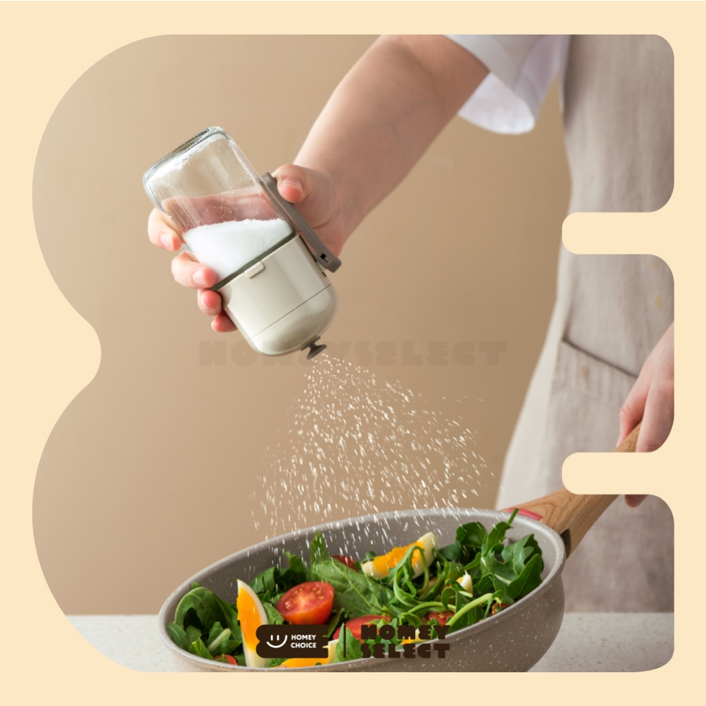 HomeyChoice ขวดแก้วใส่เครื่องปรุง ขวดใส่เกลือแบบกด สำหรับการทำอาหาร ใช้งานง่าย รุ่น 8029 ขนาด 250ML - รูปที่ 4
