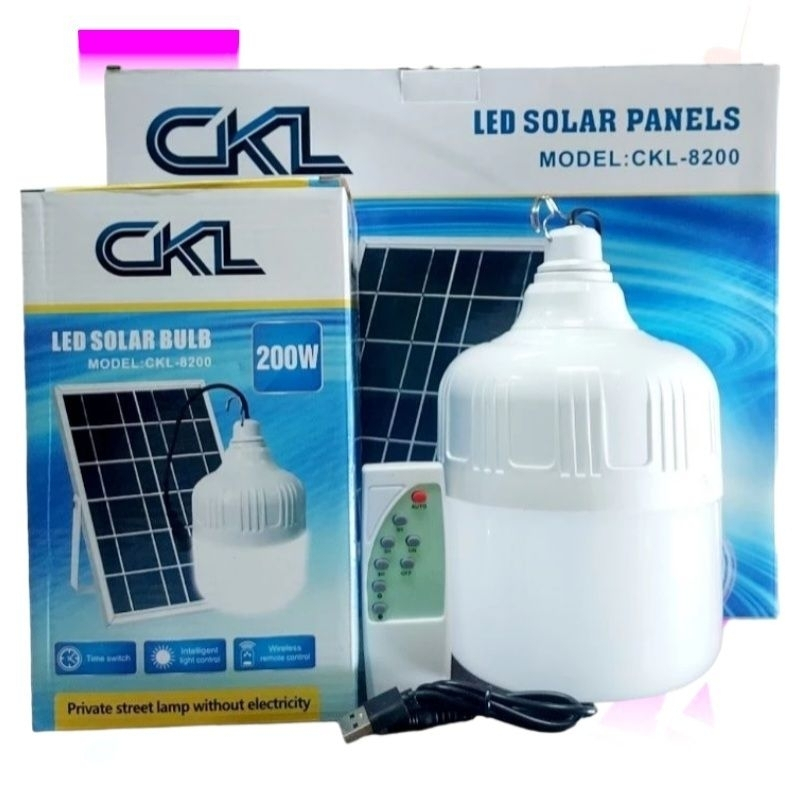 kid.d ไฟตุ้ม แสงขาว CKL-8200 / SD-8150 150W โซล่าเซลล์ พลังงานแสงอาทิตย์ แสงขาว แผงโซล่าเซลล์และหลอดไฟ Led