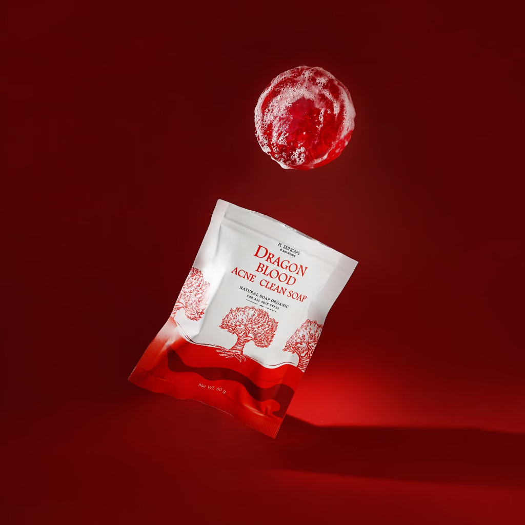แพ็กเกจใหม่แบบกล่อง สบู่ลดสิว PL Skincare Dragon Blood Acne Soap สบู่เลือดมังกร ลดสิวอักเสบ สิวผด สิวอุดตัน สบู่ล้างหน้า รูปที่ 6