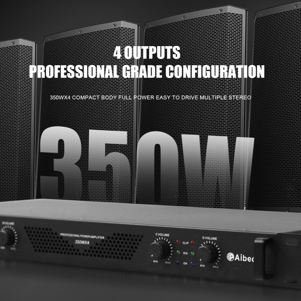 Aibedo L2000 2 Channels 350+350 W วัตต์RMS เครื่องขยายเสียง พาเวอร์แอมป์ เครื่องขยายเสียงดิจิตอลบ้านระดับมืออาชีพกำลังสู