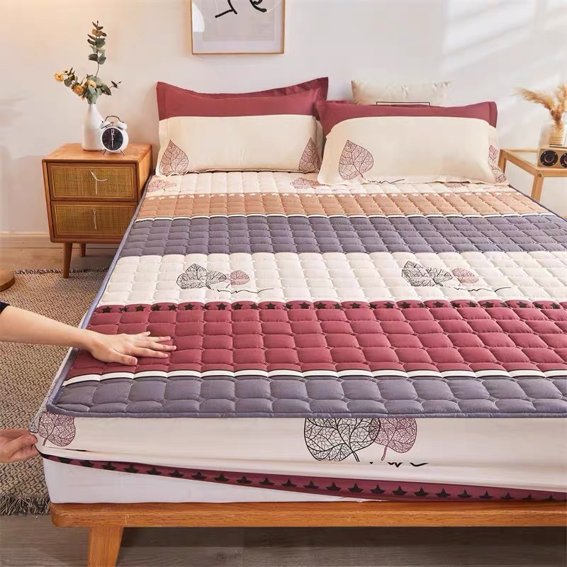 ผ้าปูที่นอน ผ้าปูเตียง 4/5/6ฟุต ต้านเชื้อแบคทีเรีย ระบายอากาศได้ดี ผ้าไม่เป็นขุย กันน้ำกันฝุ่น เนื้อนุ่ม ตัดเย็บอย่างดี