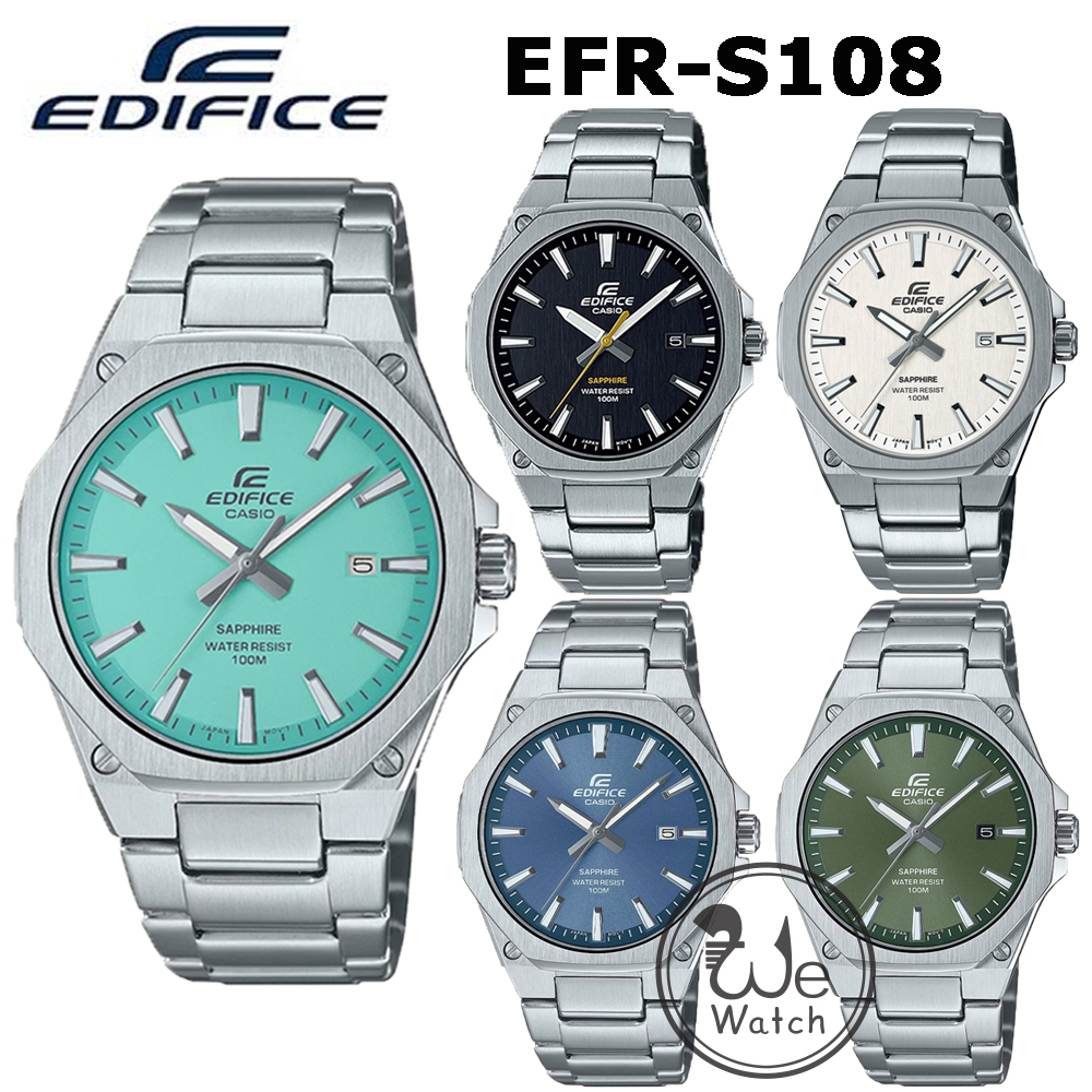 CASIO Edifice SLIM รุ่น EFR-S108D นาฬิกาข้อมือผู้ชาย กระจกแซฟไฟร์ ตัวเรือนบาง ประกัน CMG 1 ปี EFR EFRS EFR-S108