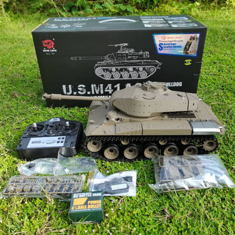 รถถังบังคับ HENG LONG 1/16 U.S. M41A3 WALKER BULLDOG ระบบชุดเกียร์โลหะ ยิงกระสุนได้มีควันและเสียงเคื