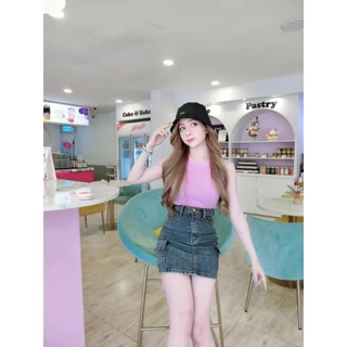 Cc jeans 048 S-5XL กระโปรงยีนส์ แบบสั้น คาร์โก้ สียีนส์สนิม