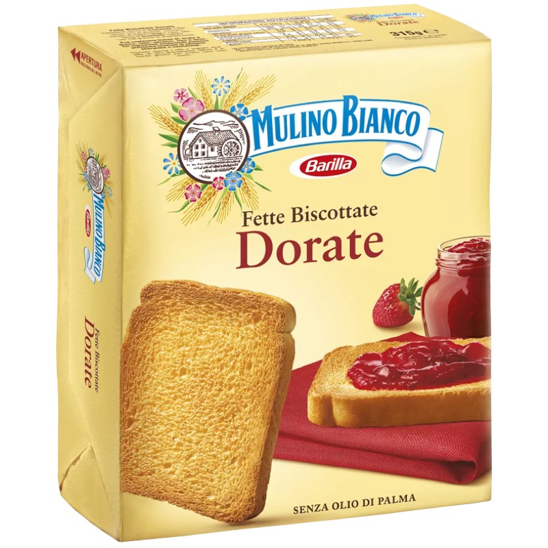 nchd Barilla mb Fette Dorate 315g. ขนมปังกรอบ นำเข้า