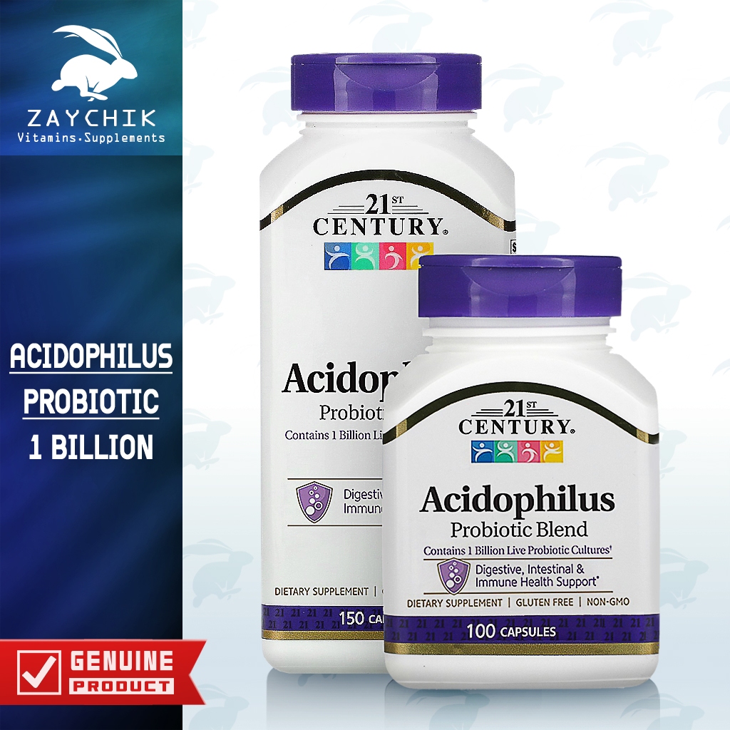 [พร้อมส่ง] 21st Century Acidophilus Probiotic Blend แอซิโดฟิลัส โพรไบโอติก พรีไบโอติก [ZAYCHIK]