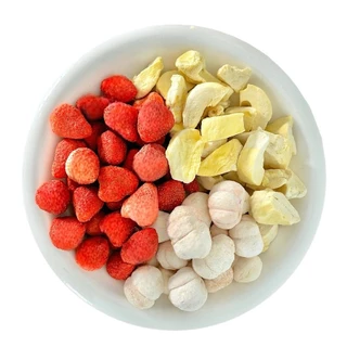 3สหาย ฟรีซดราย (ทุเรียน มังคุด สตรอว์เบอร์รี่) หอม กรอบ อร่อย เคี้ยวเพลิน มีให้เลือกหลายขนาด