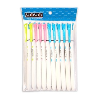(10 ด้าม) ปากกาลูกลื่น 2in1 Yoya 2 สี (น้ำเงิน+แดง) คละสีด้า…