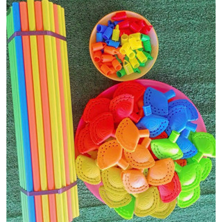 อุปกรณ์ถักไม้กวาดครบชุด (บล็อกถัก+ด้าม70ซม.+จุกแขวน) บรรจุ 1…